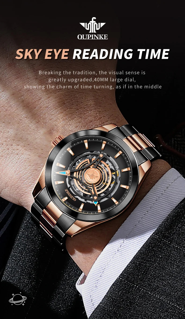 OUPINKE 3206 Mens Watches  Automatic Mechanical Wristwatch For Man Stainless Steel Waterproof Luminous Sapphire Luxury Original