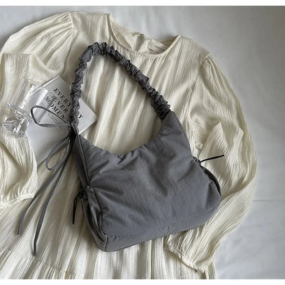 Soft Design Cloth Small Shopper Shopping Underarm Bags Lady Shoulder Bag for Women 2024 Trend Fashion Y2K Handbags сумка