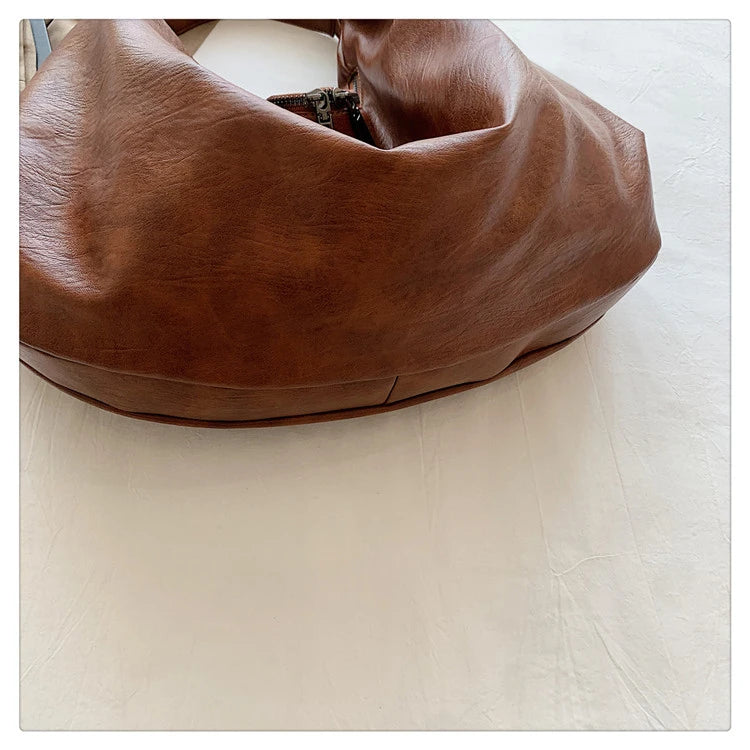 Big Black Shoulder Bags for Women Large Hobo Shopper Bag Solid Color Quality Soft Leather Crossbody Handbag Lady Travel Tote Bag