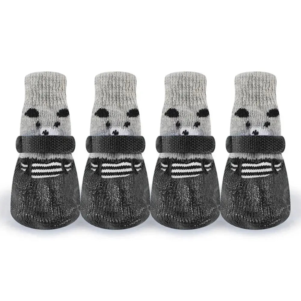 Autumn & Winter Pet Socks | Waterproof Non-Slip Knitted Dog & Cat Shoes – Warm Rubber Paw Protectors for Rain & Snow