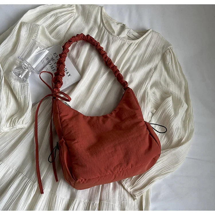 Soft Design Cloth Small Shopper Shopping Underarm Bags Lady Shoulder Bag for Women 2024 Trend Fashion Y2K Handbags сумка