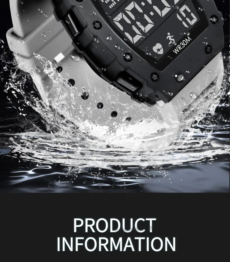 NEW Men's Watch Outdoor Sports Expeditions Fashion Large Screen Waterproof Clock Multifunctional Digital Electronics Watches