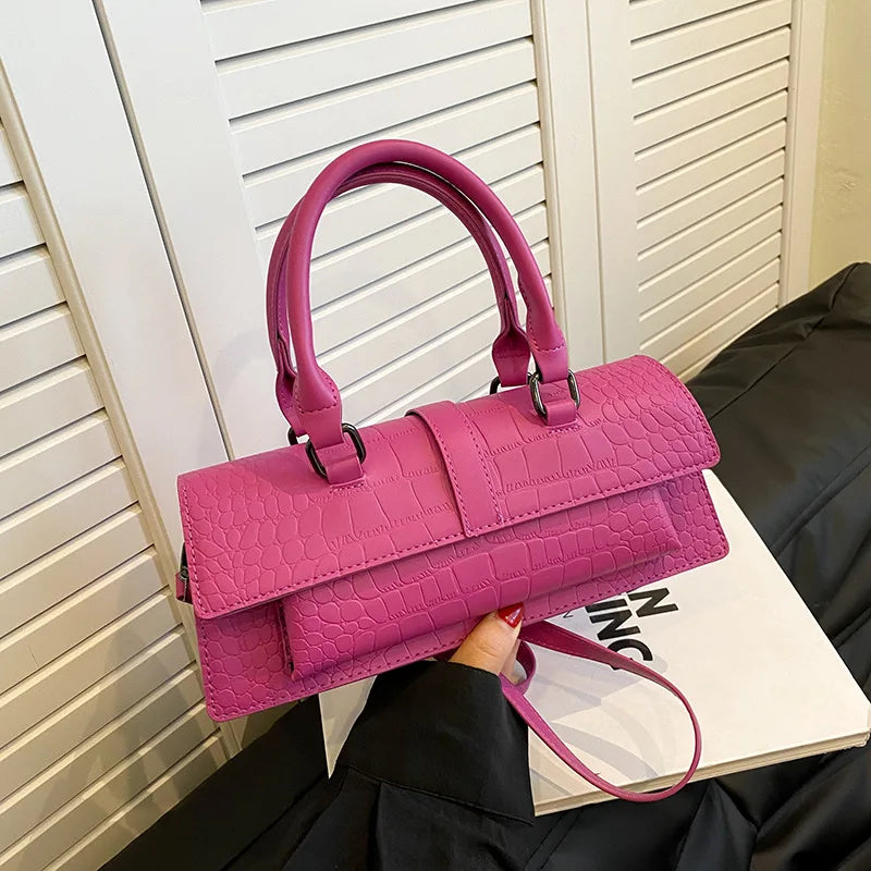 Fashion Ladies Shoulder Bag 2025 New Purses and Handbags High Quality PU Stone Pattern Crossbody Bag for Women Armpit Clutch Bag