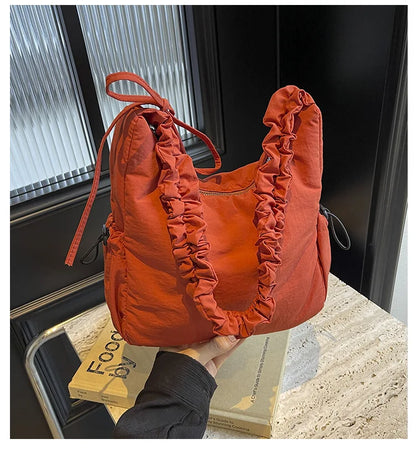 Soft Design Cloth Small Shopper Shopping Underarm Bags Lady Shoulder Bag for Women 2024 Trend Fashion Y2K Handbags сумка