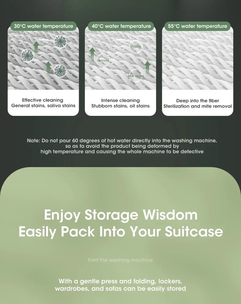 Mini Folding Washing Machine with Spin Dryer | Portable Laundry Washer for Underwear, Socks & Baby Clothes – Compact & Powerful