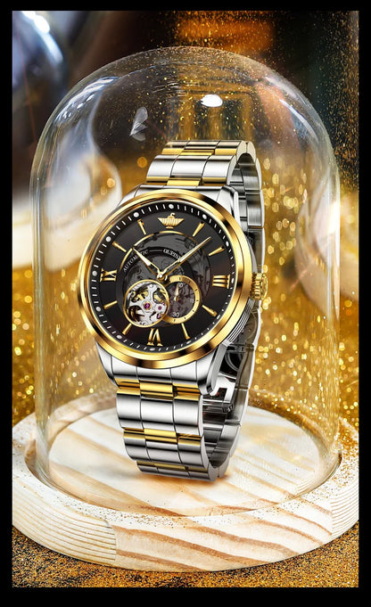 OUPINKE 3190 Hollow Automatic Mechanical Watch For Men Swiss Cerfiticate Brand Men's Watches Luxury Waterproof Man Hand Clock