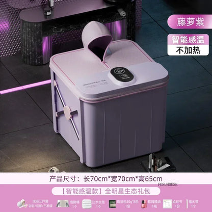 Villa Automatic Heating Folding Bath Bucket Full Body Sweat Steam Bath Barrel Constant Temperature Thickening Portable Bathtub H