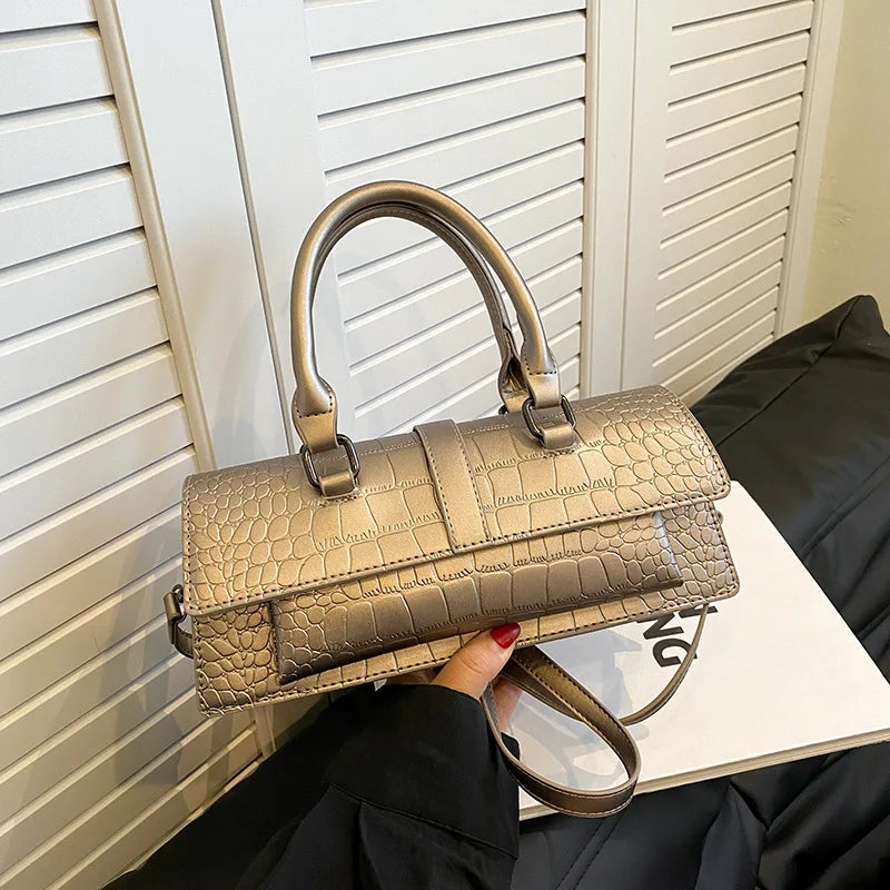 Fashion Ladies Shoulder Bag 2025 New Purses and Handbags High Quality PU Stone Pattern Crossbody Bag for Women Armpit Clutch Bag