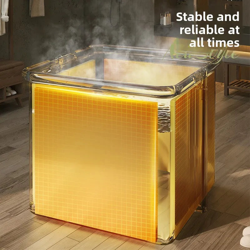 Household Children's Bath Bucket Adult Home Life Double Foldable Bath Bucket Thickened Free Installation Bathtub