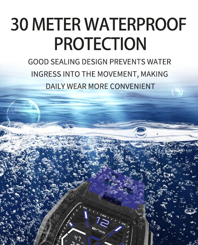 Multifunctional Sports Watches For Men Outdoor Waterproof Alarm Clock LED Digital Luminous Display Students Electronic Watch