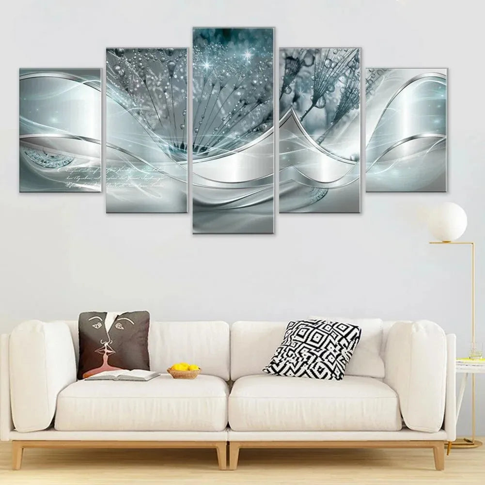 5Pcs Modern Landscape Canvas Wall Art | Exquisite Home Decoration Painting for Living Room & Bedroom