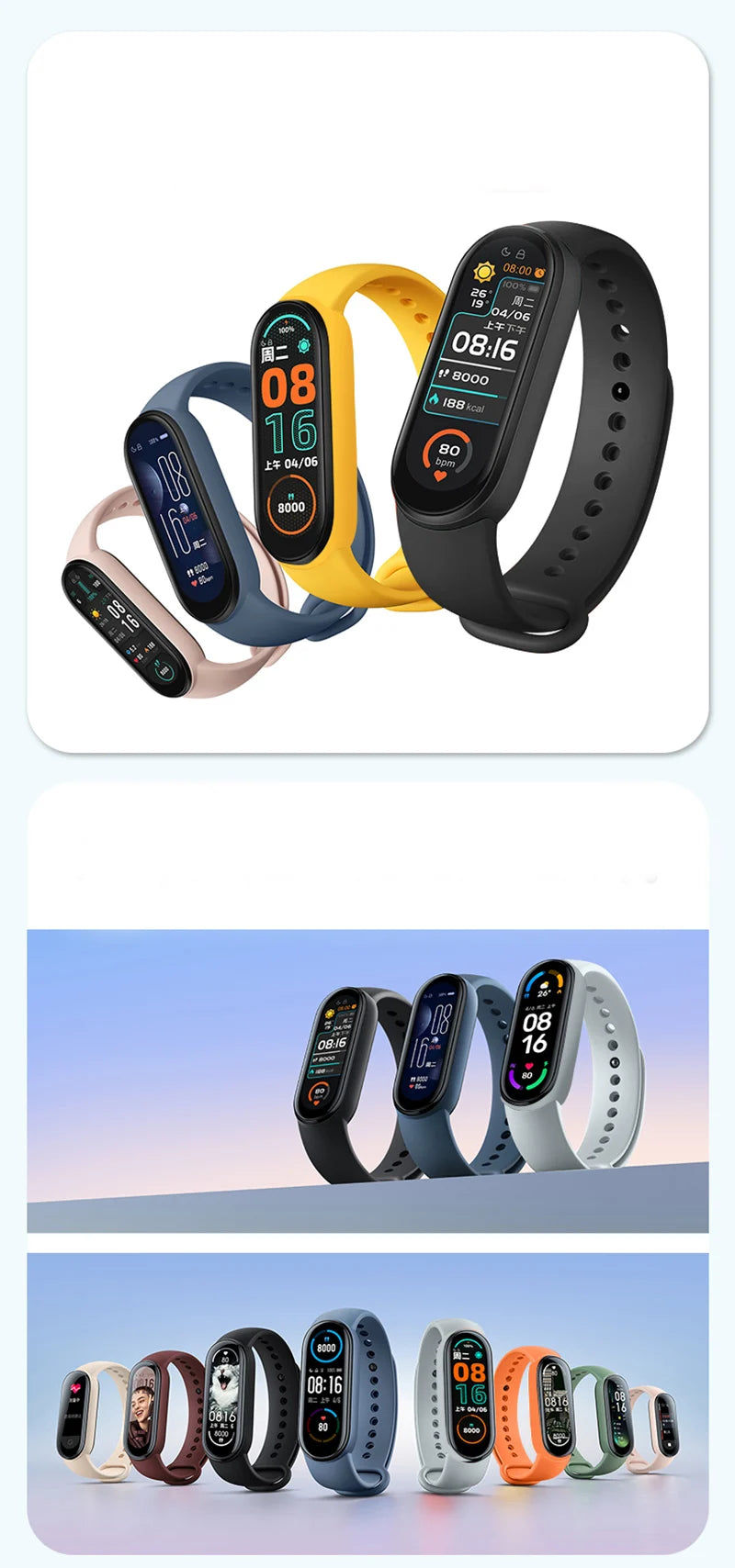 3Pcs Watchband For Mi Band 7 6 4 5 3 Bracelet Xiaomi Mi Band Strap Silicone Sport Replacement Wristband Smartwatch Accessories