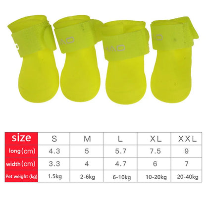 4PCS Waterproof Pet Rain Shoes | Anti-Slip Rubber Boots for Small, Medium & Large Dogs and Cats – Outdoor Paw Protection