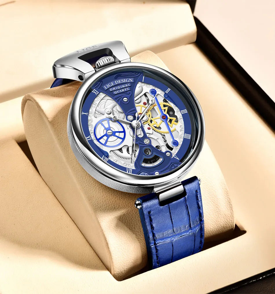 2025 LIGE Men Watches Top Brand Luxury Brown Leather Chronograph Sport Watch For Men Fashion Date Waterproof Clock Reloj Hombre