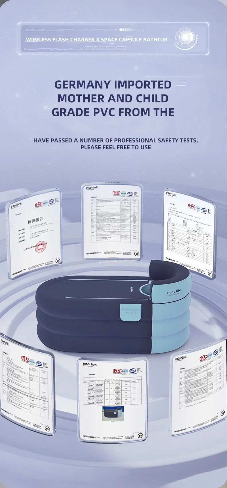 Soaking tub adult heightened PVC folding children's bath household inflatable bathtub adult bathing bucket thickened bathtub