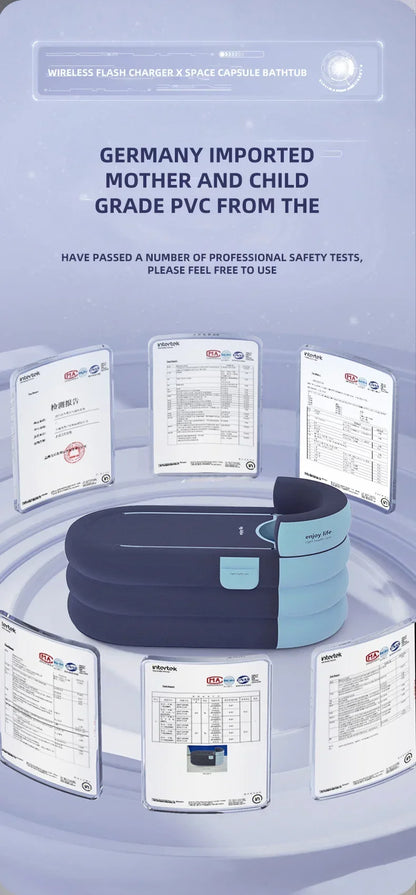 Soaking tub adult heightened PVC folding children's bath household inflatable bathtub adult bathing bucket thickened bathtub