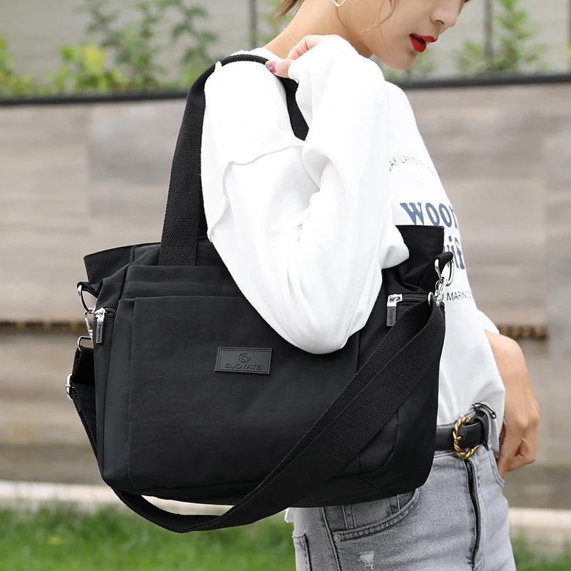 Fashion Large Capcity Women Causal Tote High Quality Durable Nylon Shoulder Bag Female Fabric Big Handbag Shopping Bag