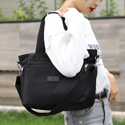 Fashion Large Capcity Women Causal Tote High Quality Durable Nylon Shoulder Bag Female Fabric Big Handbag Shopping Bag