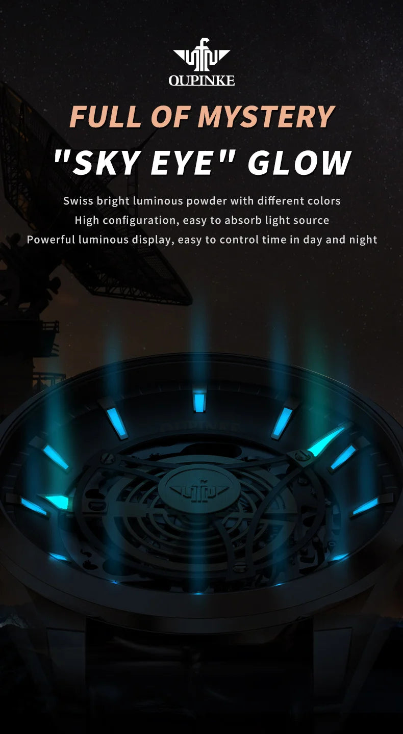 OUPINKE 3206 Mens Watches  Automatic Mechanical Wristwatch For Man Stainless Steel Waterproof Luminous Sapphire Luxury Original