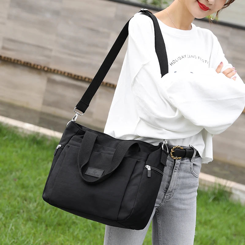 Fashion Large Capcity Women Causal Tote High Quality Durable Nylon Shoulder Bag Female Fabric Big Handbag Shopping Bag