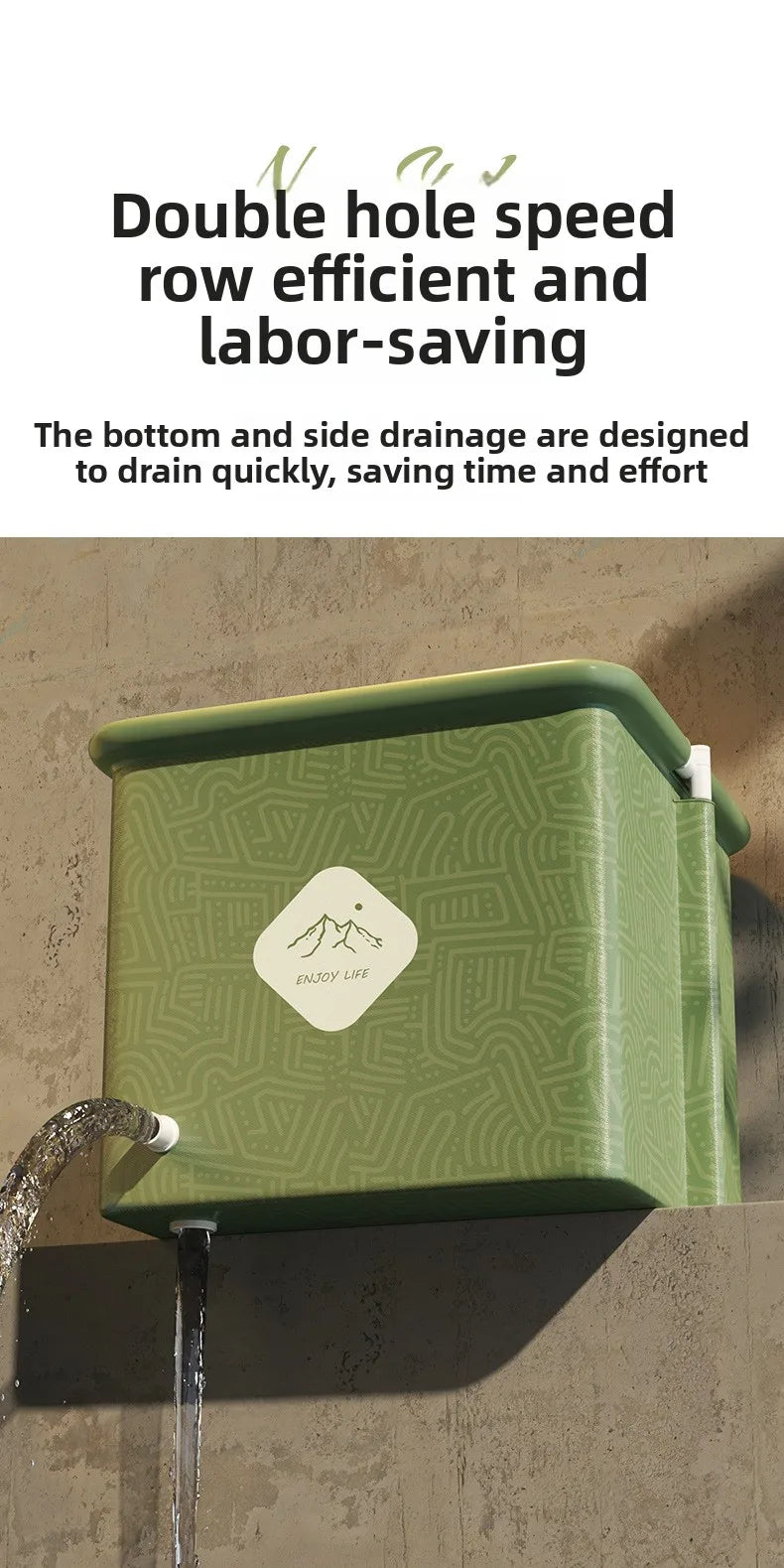 Household Children's Bath Bucket Adult Home Life Double Foldable Bath Bucket Thickened Free Installation Bathtub