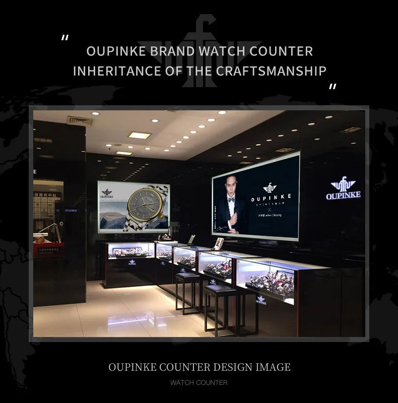 OUPINKE 3206 Mens Watches  Automatic Mechanical Wristwatch For Man Stainless Steel Waterproof Luminous Sapphire Luxury Original