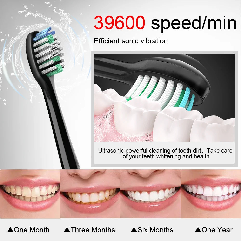 Sarmocare S100 Electric Sonic Toothbrush | Smart Rechargeable Ultrasonic Toothbrush with 8 Brush Heads for Deep Cleaning & Whitening