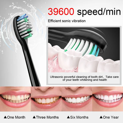 Sarmocare S100 Electric Sonic Toothbrush | Smart Rechargeable Ultrasonic Toothbrush with 8 Brush Heads for Deep Cleaning & Whitening