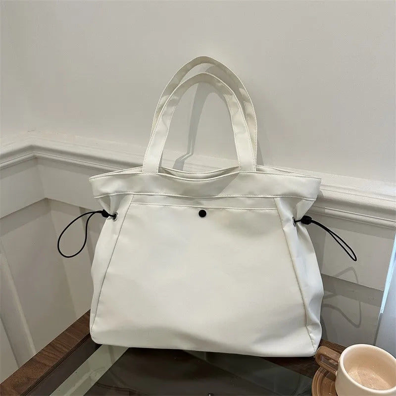 Casual Fashion Large Capacity Tote Bag Simple Travel Bag Women Large Shoulder Bag Aesthetic Handbags Drawstring Tote Handbag