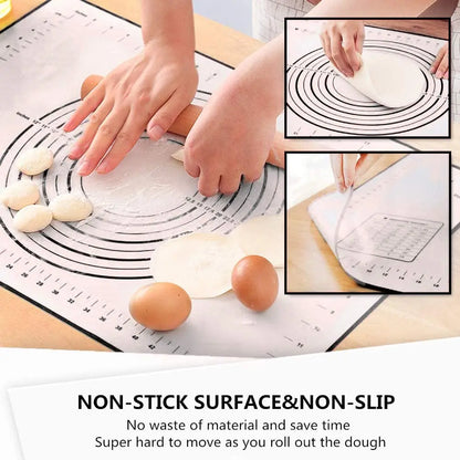 Fiberglass Silicone Baking Mat Large Kneading Pad Nonstick Surface Rolling Dough Mat With Scale For Kitchen Cooking Pastry Sheet