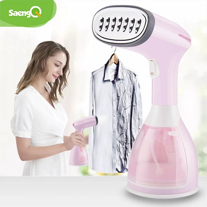SaengQ 1500W Handheld Garment Steamer | Fast-Heat Portable Fabric Steam Iron with 280ml Tank for Clothes & Home Use