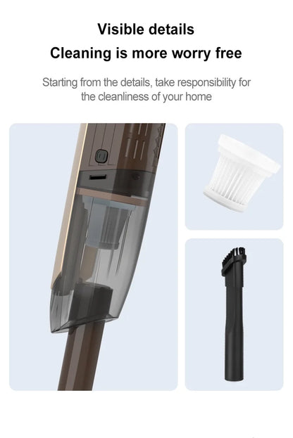 Wireless Handheld Vacuum Cleaner | 20000Pa Powerful Suction, Low Noise & Multi-Accessory Home & Car Cleaner