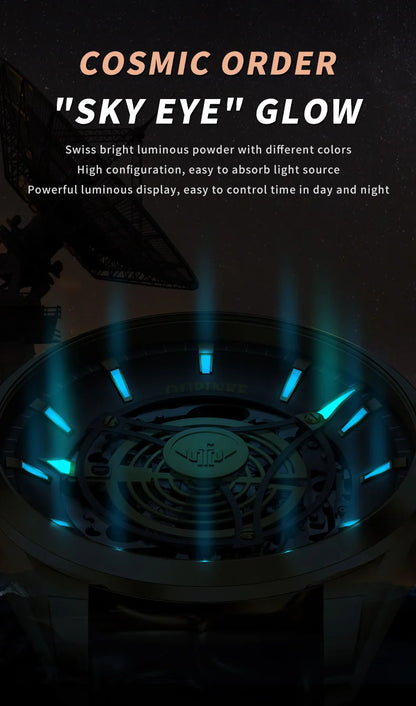 OUPINKE 3206 Automatic Mechanical Watch for Men Hollow 40mm Dial Original Hand Clock Synthetic Sapphire Mirror Leather Man Watch