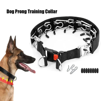Dog Training Prong Collar | Quick Release Nylon Covered Spike Pinch Collar for Effective Pet Control