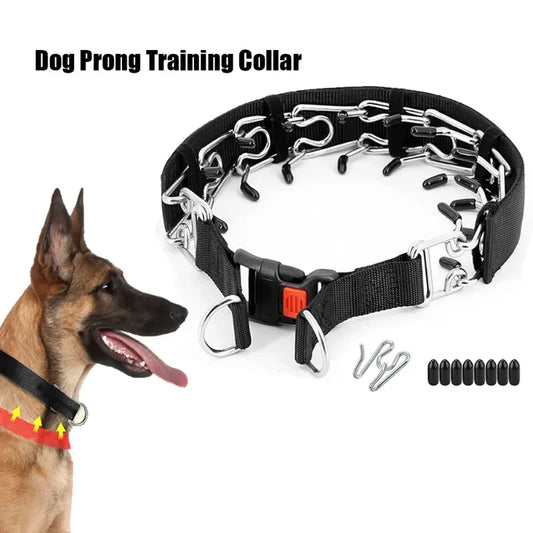 Dog Training Prong Collar | Quick Release Nylon Covered Spike Pinch Collar for Effective Pet Control