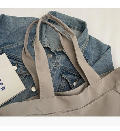 Casual Fashion Large Capacity Tote Bag Simple Travel Bag Women Large Shoulder Bag Aesthetic Handbags Drawstring Tote Handbag