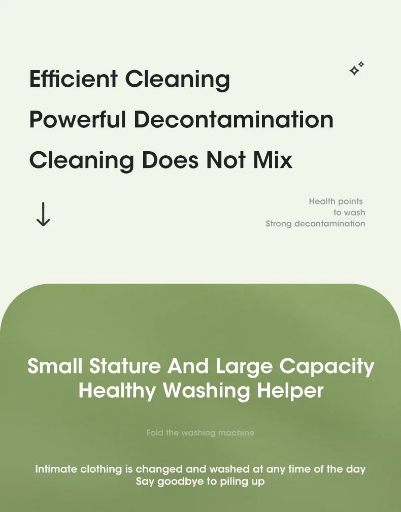 Mini Folding Washing Machine with Spin Dryer | Portable Laundry Washer for Underwear, Socks & Baby Clothes – Compact & Powerful