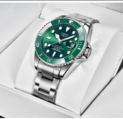LIGE Top Brand Luxury Fashion Diver Watch Men 30ATM Waterproof Date Clock Sport Watches Mens Quartz Wristwatch Relogio Masculino