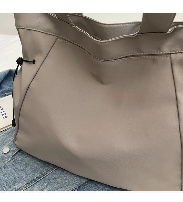 Casual Fashion Large Capacity Tote Bag Simple Travel Bag Women Large Shoulder Bag Aesthetic Handbags Drawstring Tote Handbag