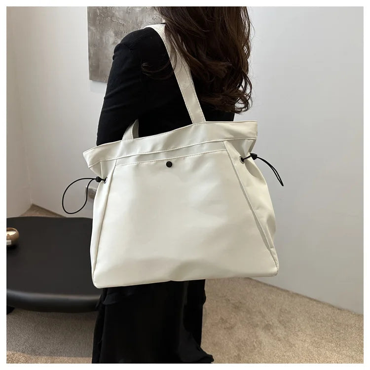 Casual Fashion Large Capacity Tote Bag Simple Travel Bag Women Large Shoulder Bag Aesthetic Handbags Drawstring Tote Handbag