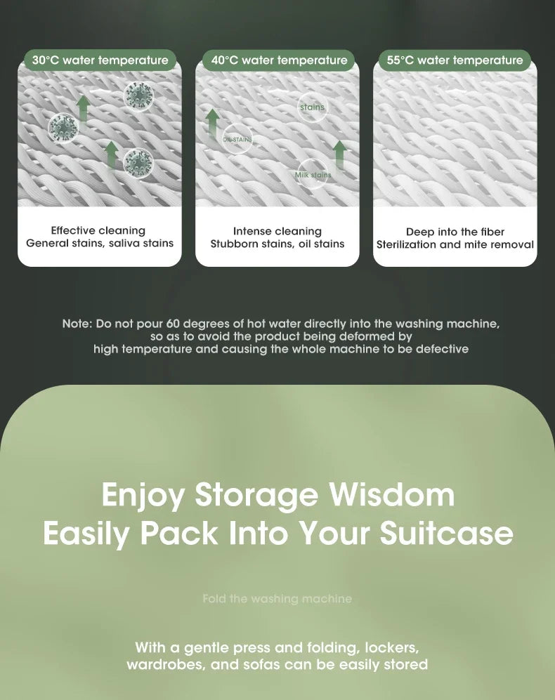 Mini Folding Washing Machine with Dryer | Portable Travel Laundry Washer for Socks & Underwear – 110V-240V (EU/US Plug)