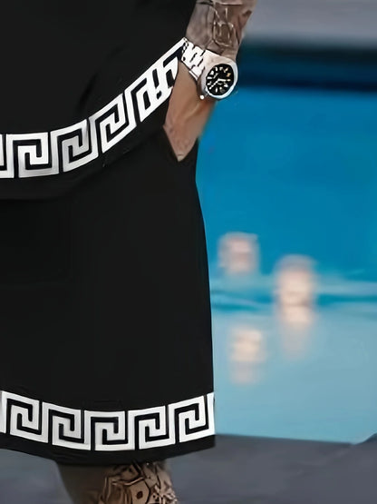 Summer 2025 new men's suit 3D printed men's short sleeves and shorts set Summer casual daily men's T-shirt Outdoor casual fashio