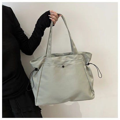 Casual Fashion Large Capacity Tote Bag Simple Travel Bag Women Large Shoulder Bag Aesthetic Handbags Drawstring Tote Handbag