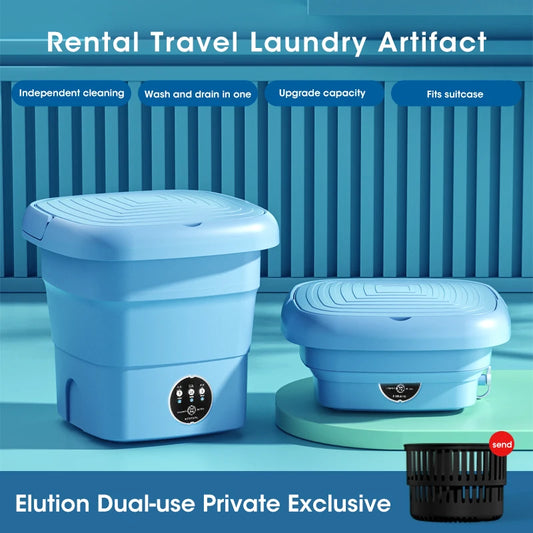 Mini Folding Washing Machine with Dryer | Portable Travel Laundry Washer for Socks & Underwear – 110V-240V (EU/US Plug)