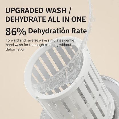 Mini Dual-Tub Washing Machine Portable Washer For Underwear/Socks 3L Capacity Blue Light Sterilization Easy Drain