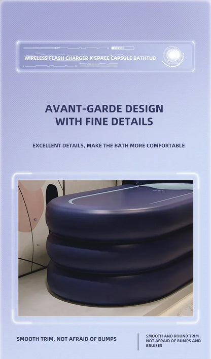 Soaking tub adult heightened PVC folding children's bath household inflatable bathtub adult bathing bucket thickened bathtub