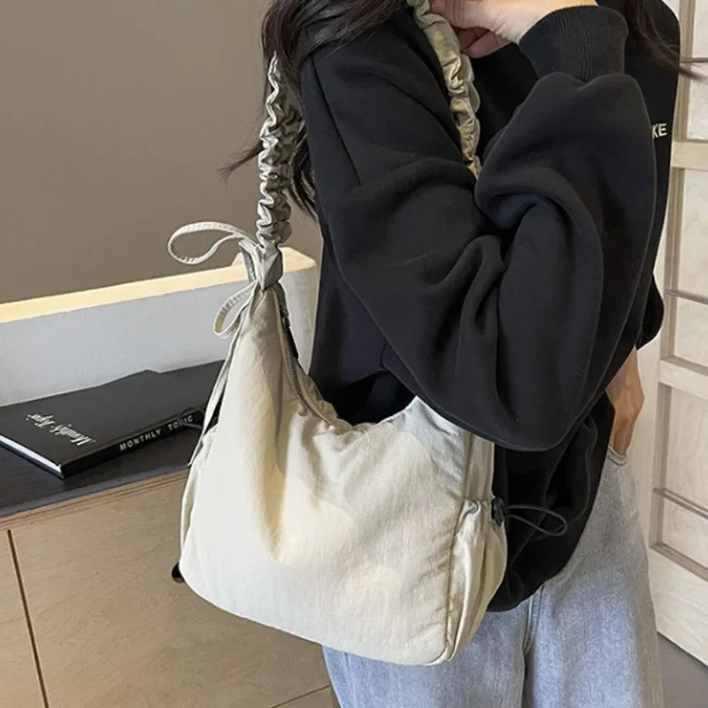 Soft Design Cloth Small Shopper Shopping Underarm Bags Lady Shoulder Bag for Women 2024 Trend Fashion Y2K Handbags сумка