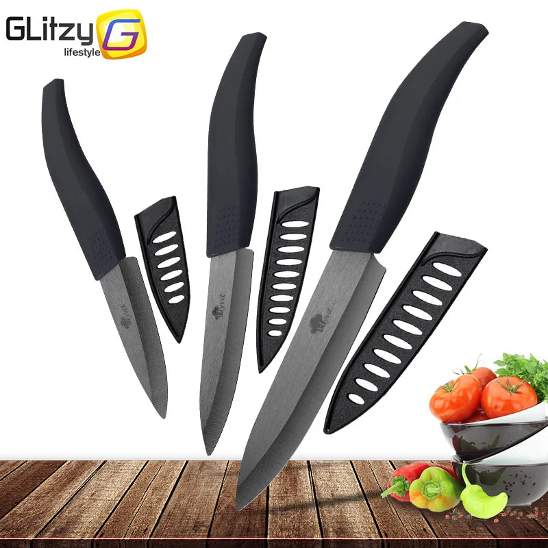 Ceramic Fruit Knife for Kitchen 3 4 5 6 inch Chef Knife with Sheath Utility Slicing Cooking Tool for Vegetable Rustproof Zirconi