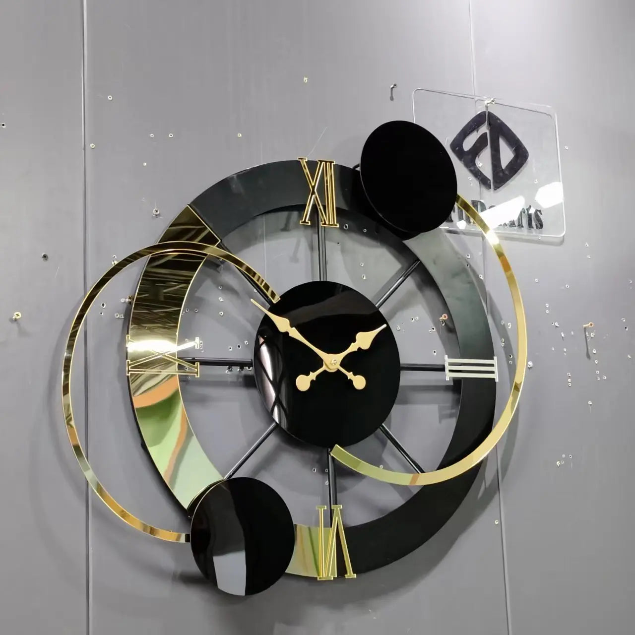 65x60 New Large Metal Frame Wall Clock 2025 Minimalist Modern Needle Art Black Home Decor Watch From Manufacturer