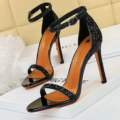 BIGTREE Shoes Summer Women Sandals Suede Hollow High Heels Stiletto Fashion Sandles Women Heels Ladies Shoes Women's Sandals